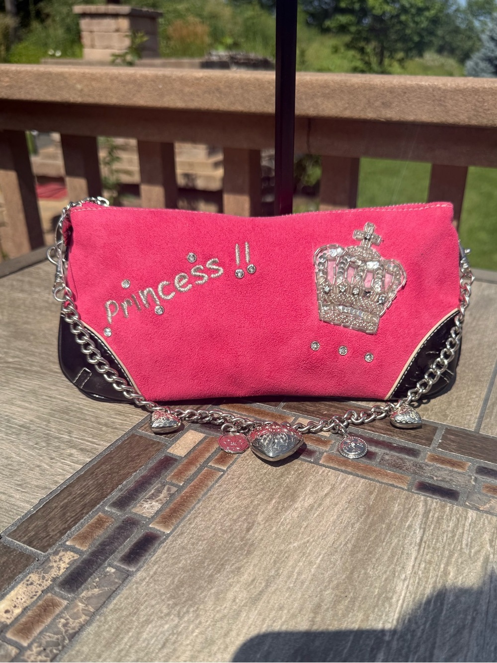 EUC Kathy Van Zeeland vintage princess pink faux suede shoulder bag